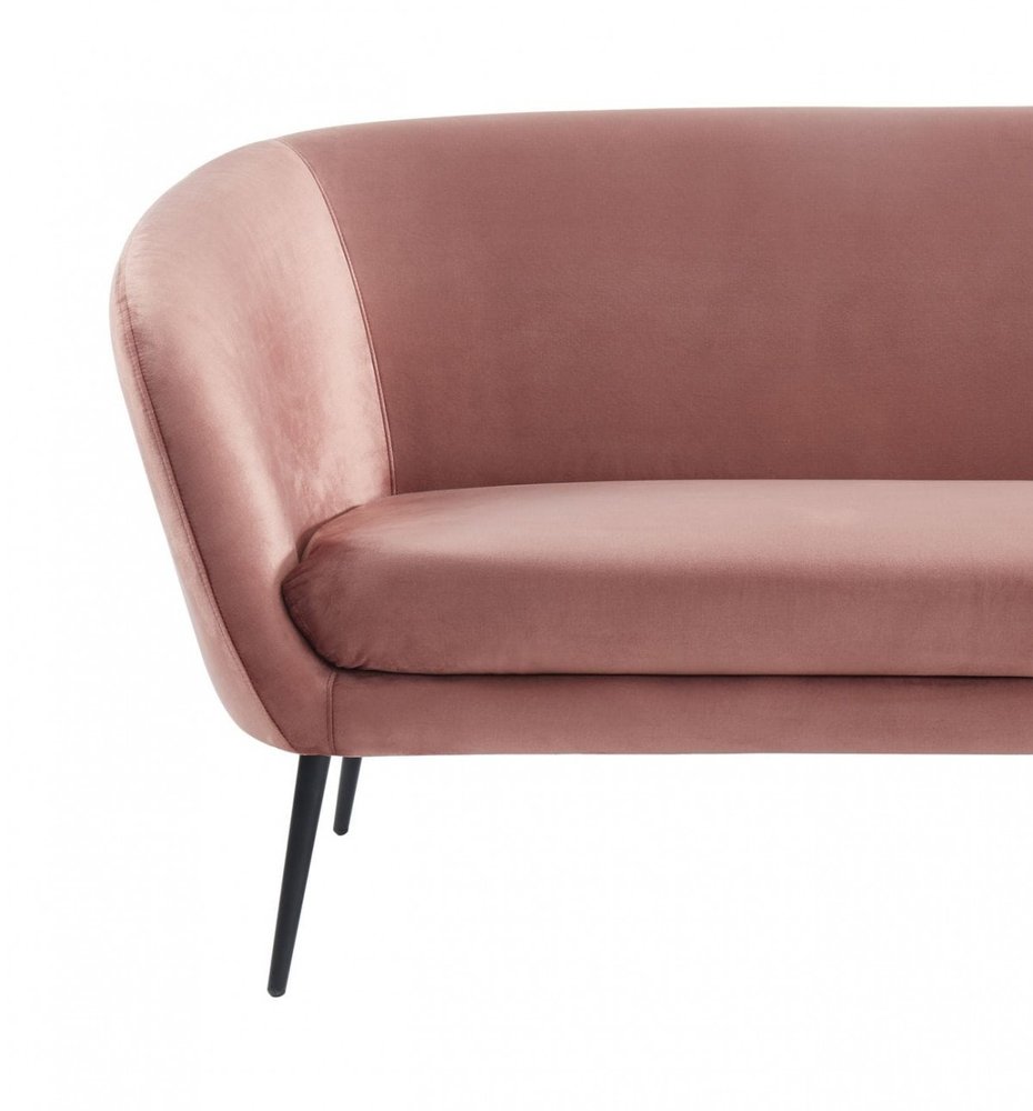 75" Coral Sofa With Black Legs HomeRoots