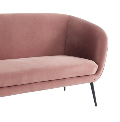 75" Coral Sofa With Black Legs HomeRoots