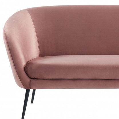 75" Coral Sofa With Black Legs HomeRoots