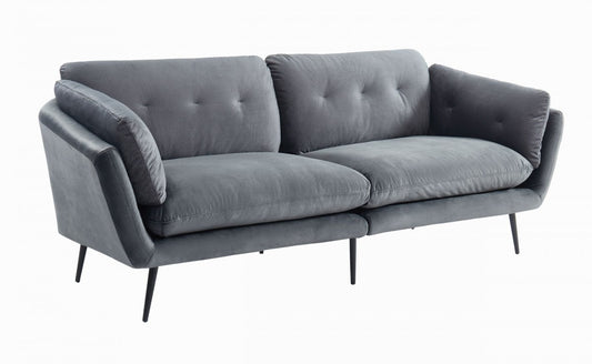 84" Dark Gray Sofa With Black Legs