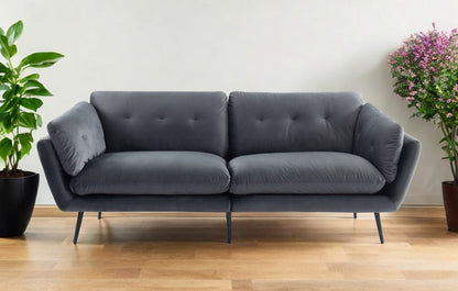 84" Dark Gray Sofa With Black Legs HomeRoots