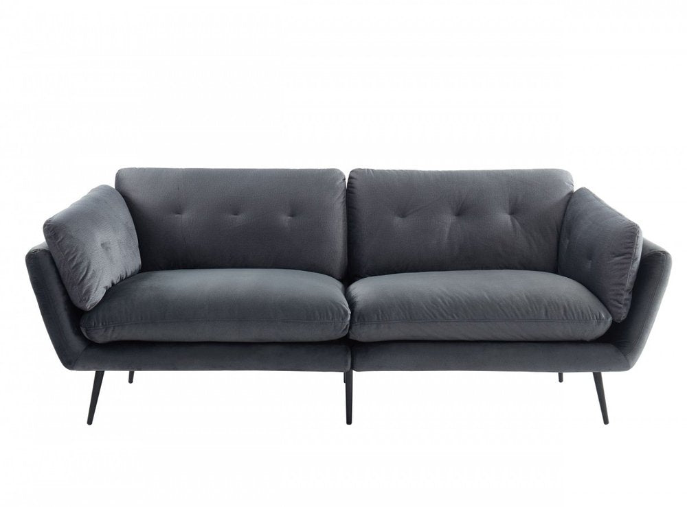 84" Dark Gray Sofa With Black Legs HomeRoots