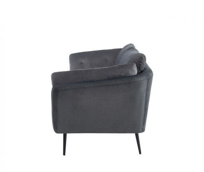 84" Dark Gray Sofa With Black Legs HomeRoots