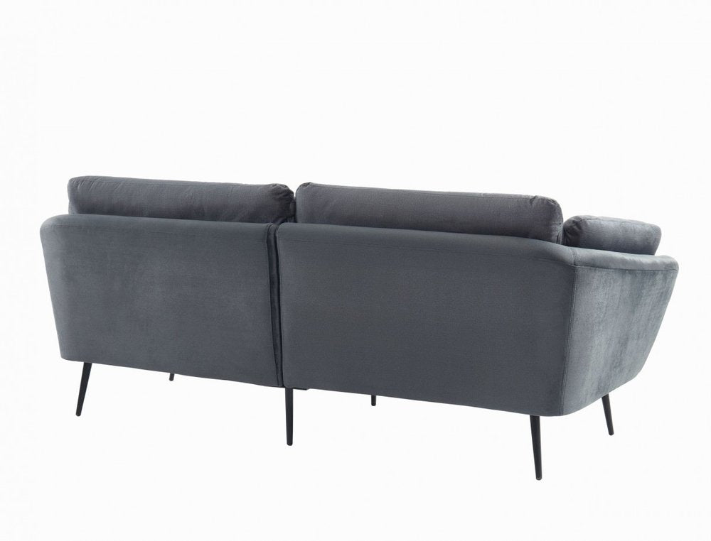 84" Dark Gray Sofa With Black Legs HomeRoots