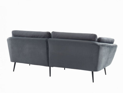 84" Dark Gray Sofa With Black Legs HomeRoots