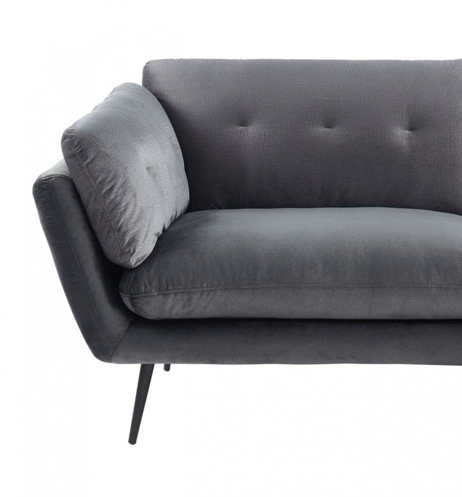 84" Dark Gray Sofa With Black Legs HomeRoots