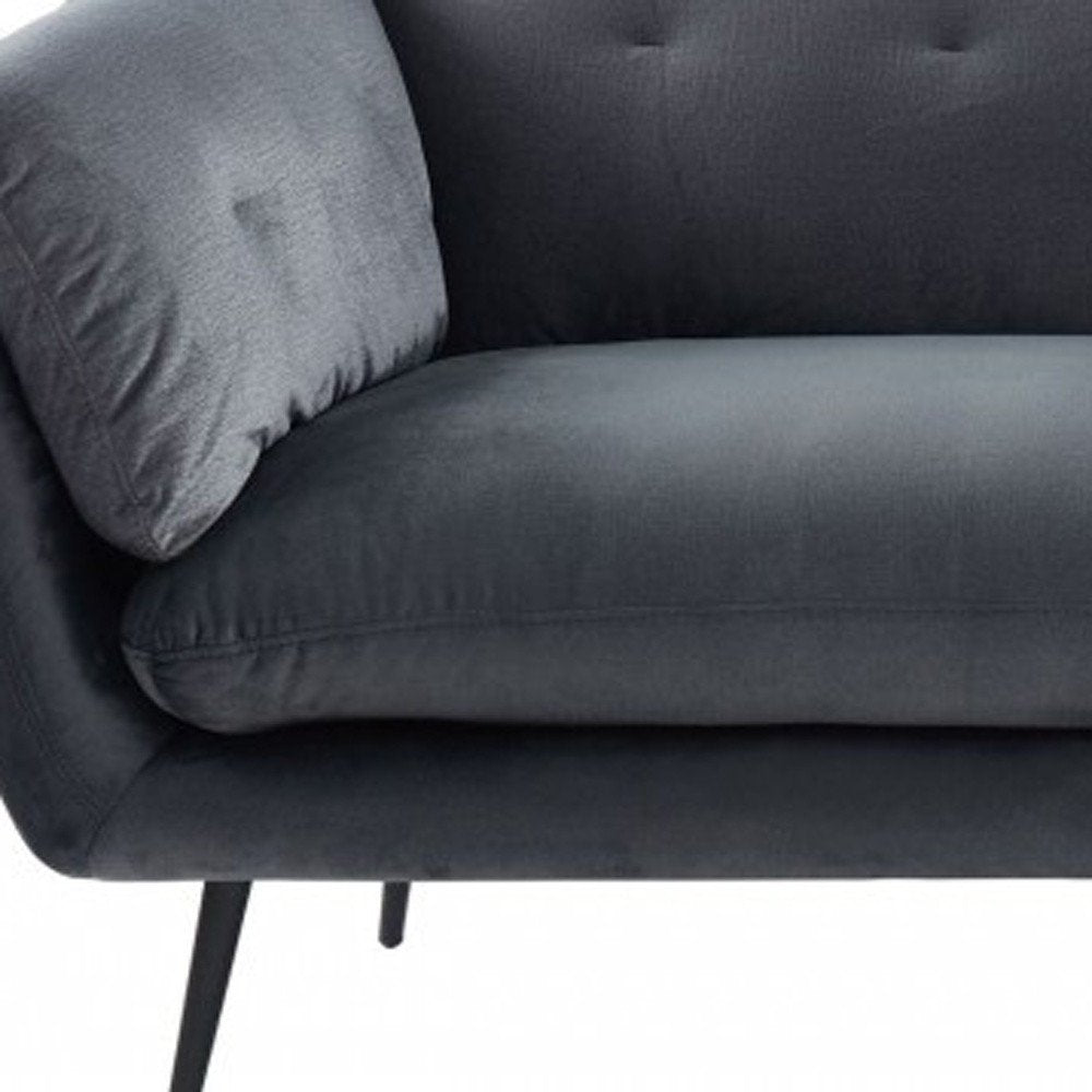 84" Dark Gray Sofa With Black Legs HomeRoots