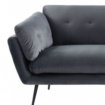 84" Dark Gray Sofa With Black Legs HomeRoots