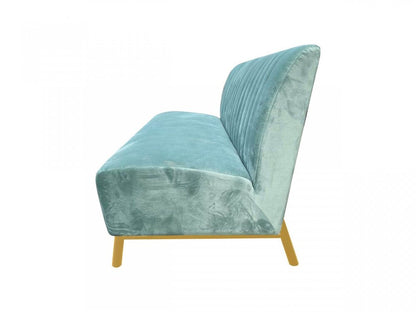 71" Light Gray Velvet Sofa With Gold Legs HomeRoots