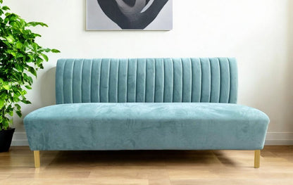 71" Light Gray Velvet Sofa With Gold Legs HomeRoots