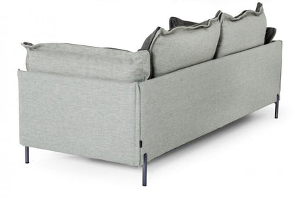 87" Dark Gray Polyester Blend Sofa With Silver Legs HomeRoots