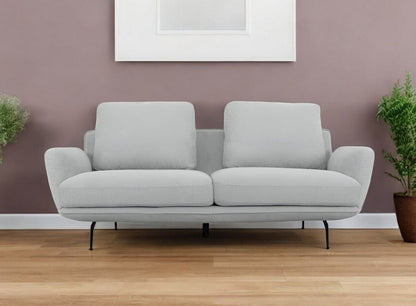 89" Light Gray Sofa With Black Legs HomeRoots