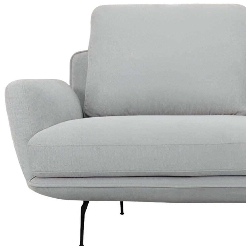 89" Light Gray Sofa With Black Legs HomeRoots