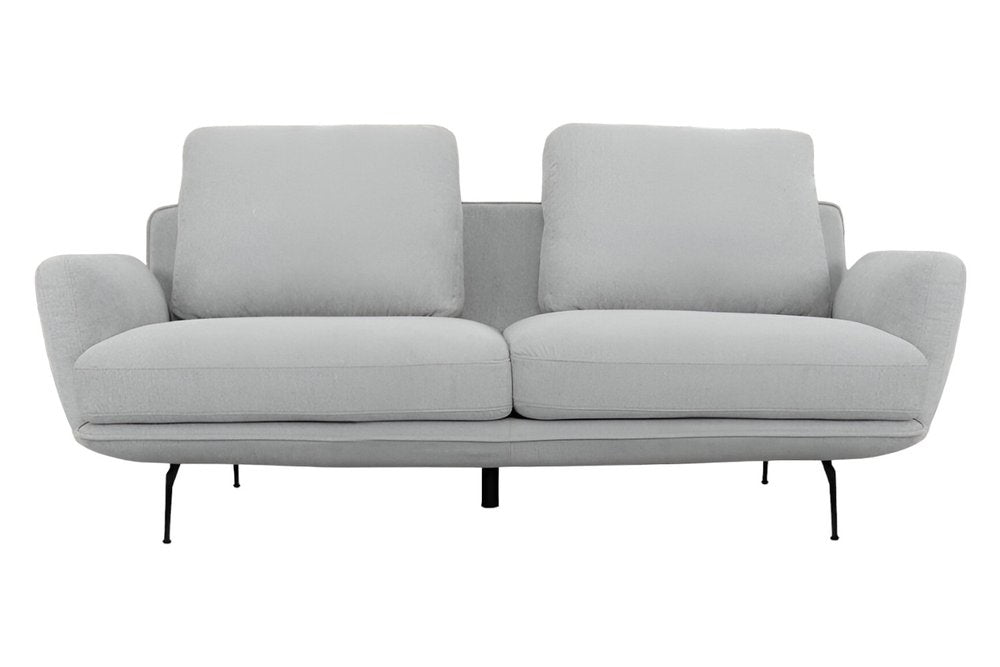 89" Light Gray Sofa With Black Legs HomeRoots