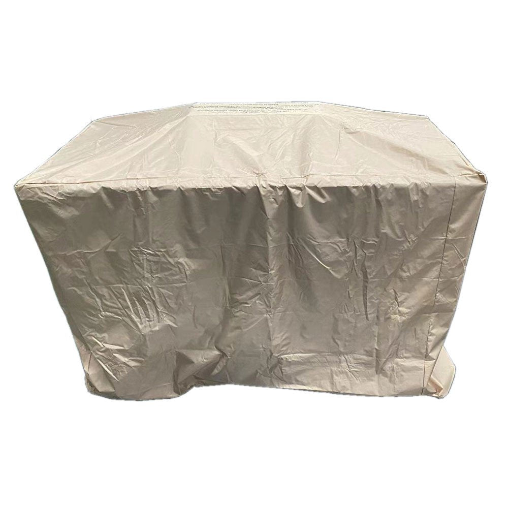 50000 BTU 60" Brown And Clear Glass And Steel Propane Rectangular Fire Pit Table With Cover HomeRoots