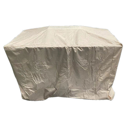 50000 BTU 60" Brown And Clear Glass And Steel Propane Rectangular Fire Pit Table With Cover HomeRoots