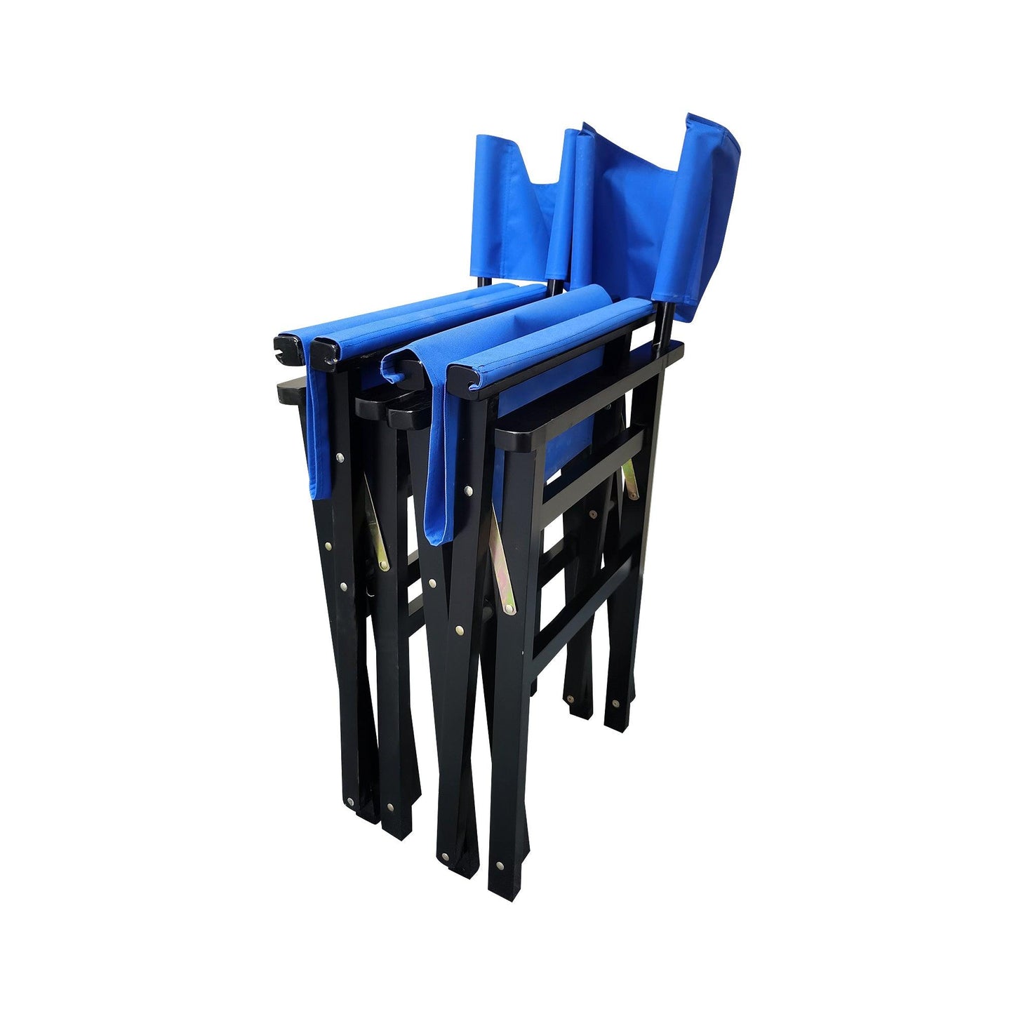 Folding Chair Wooden Director Chair Canvas Folding Chair Folding Chair 2pcs/set populus + Canvas (Color : Blue) - FurniFindUSA