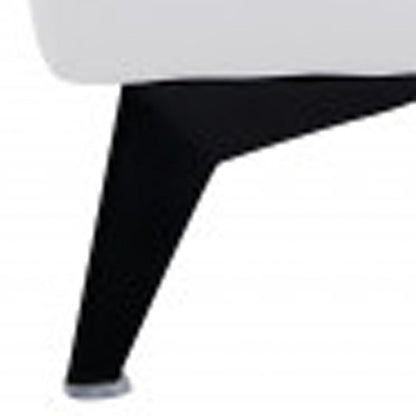 65" White And Black Italian Leather Power Reclining Loveseat HomeRoots