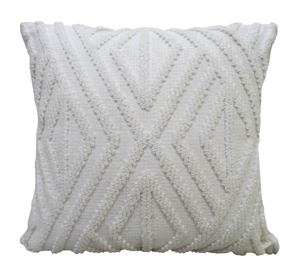 18" X 18" White Zippered Diamond Indoor Outdoor Throw Pillow — view 2