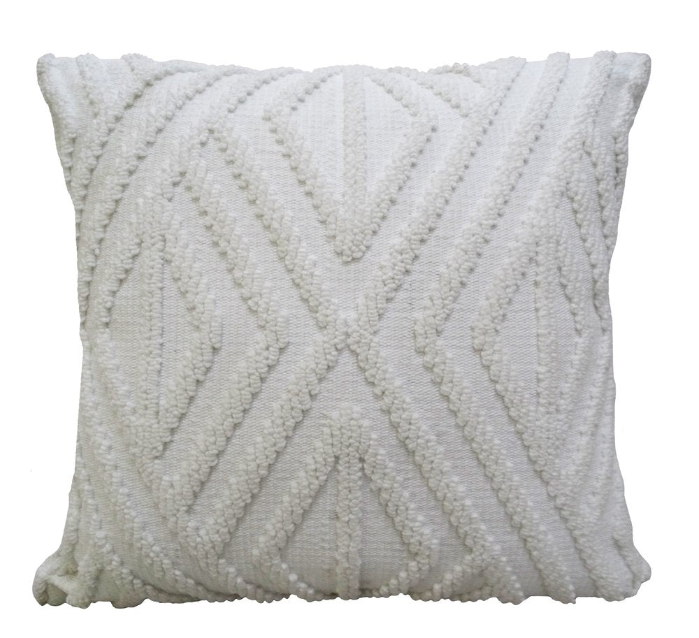 18" X 18" White Zippered Diamond Indoor Outdoor Throw Pillow — view 3