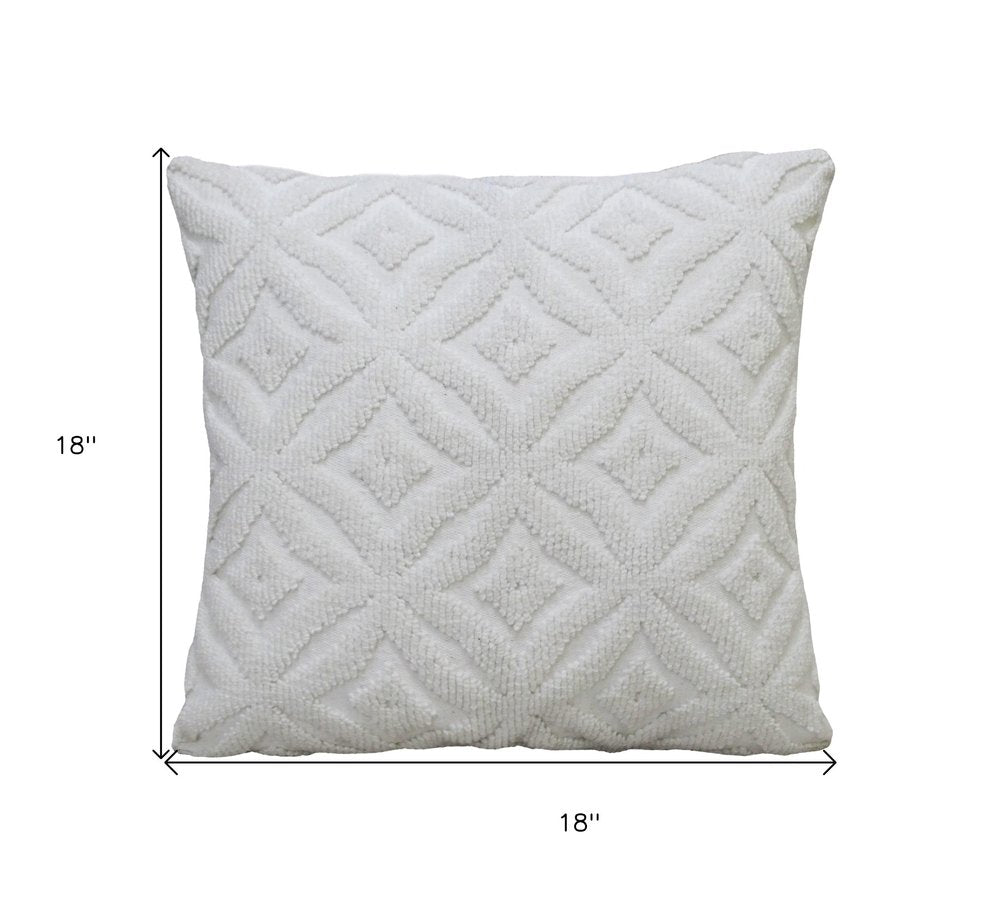18"x18" White Indoor Outdoor Ogee Decorative Pillow — view 4
