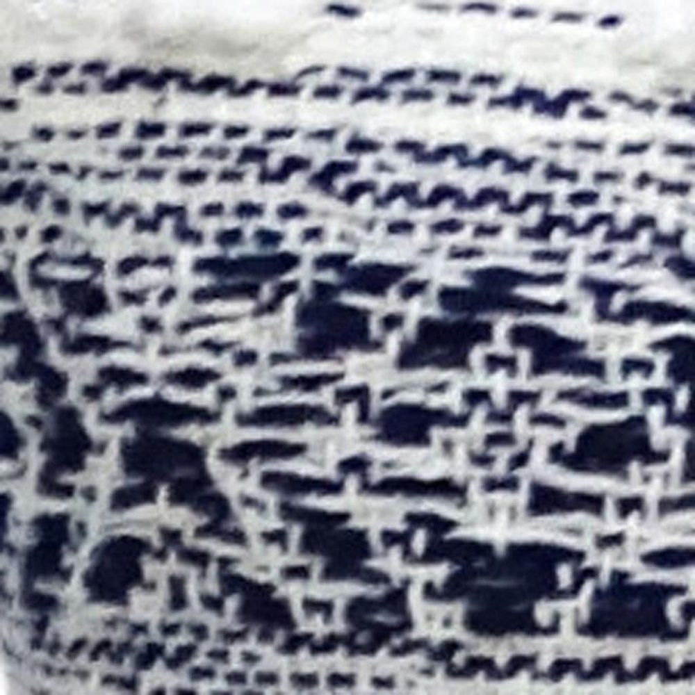 22" X 22" Blue And Peach Southwestern Stripe Handmade Throw Pillow With Tassels — view 3