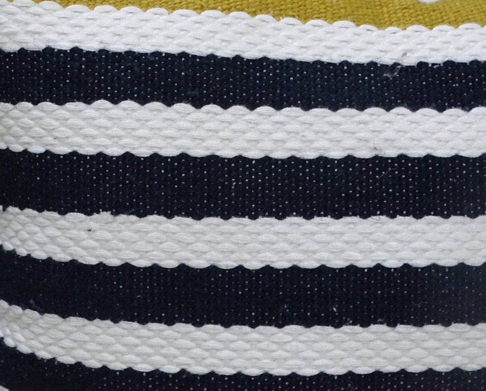 14" X 20" Black And Yellow Zippered Striped Indoor Outdoor Throw Pillow — view 9