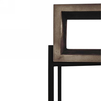 45" Gray and Black Concrete and Iron Console Table HomeRoots
