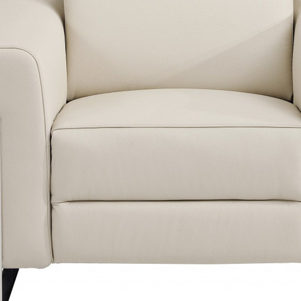 41" Beige Italian Leather Power Recliner Chair HomeRoots