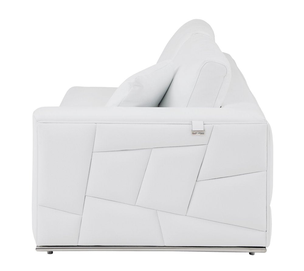 White Italian Leather Reclining L Shaped Two Piece Corner Sectional HomeRoots