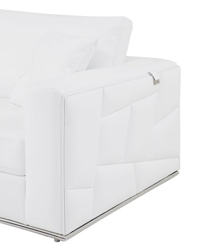 White Italian Leather Reclining L Shaped Two Piece Corner Sectional HomeRoots