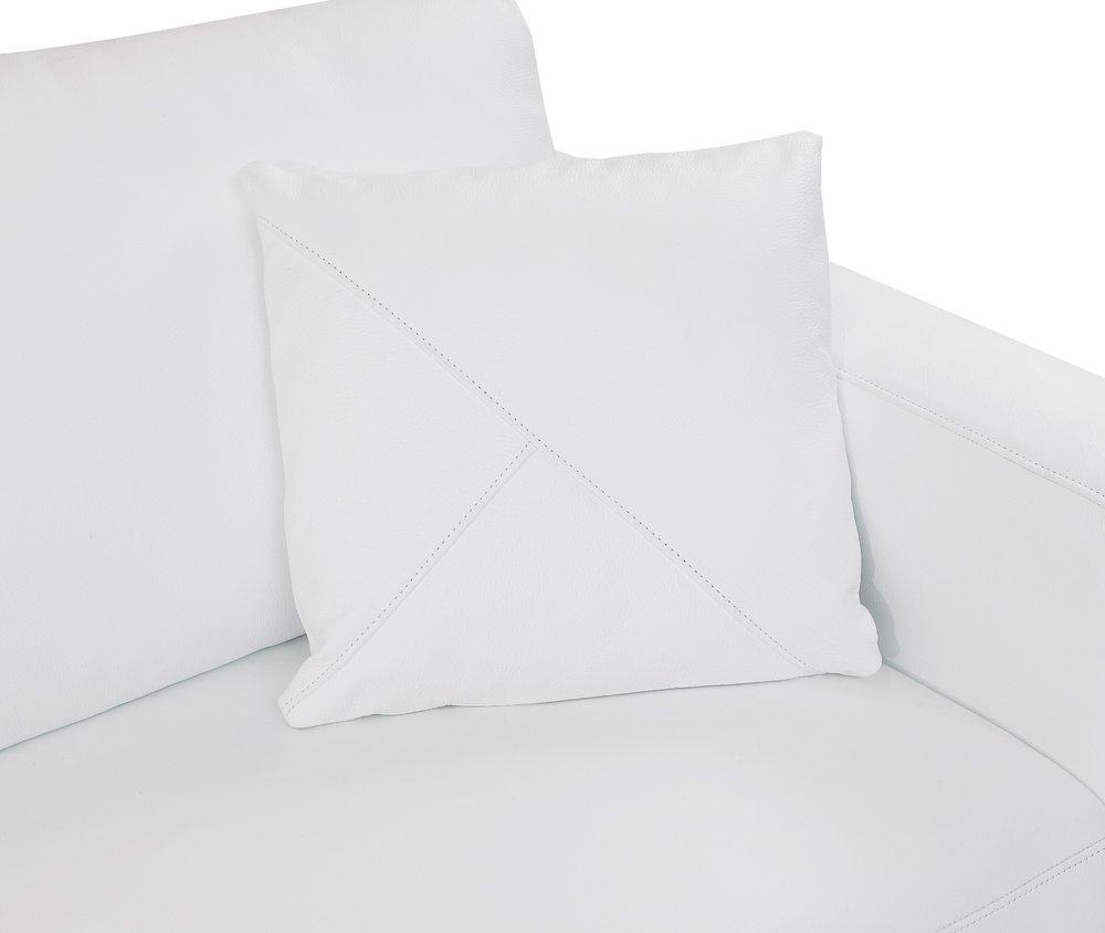 White Italian Leather Reclining L Shaped Two Piece Corner Sectional HomeRoots