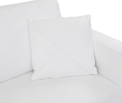 White Italian Leather Reclining L Shaped Two Piece Corner Sectional HomeRoots