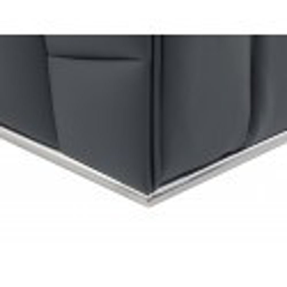 Dark Gray Italian Leather Modular L Shaped Two Piece Corner Sectional HomeRoots