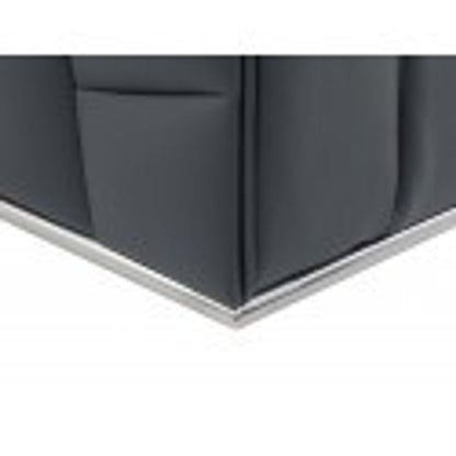 Dark Gray Italian Leather Modular L Shaped Two Piece Corner Sectional HomeRoots