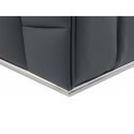 Dark Gray Italian Leather Modular L Shaped Two Piece Corner Sectional HomeRoots