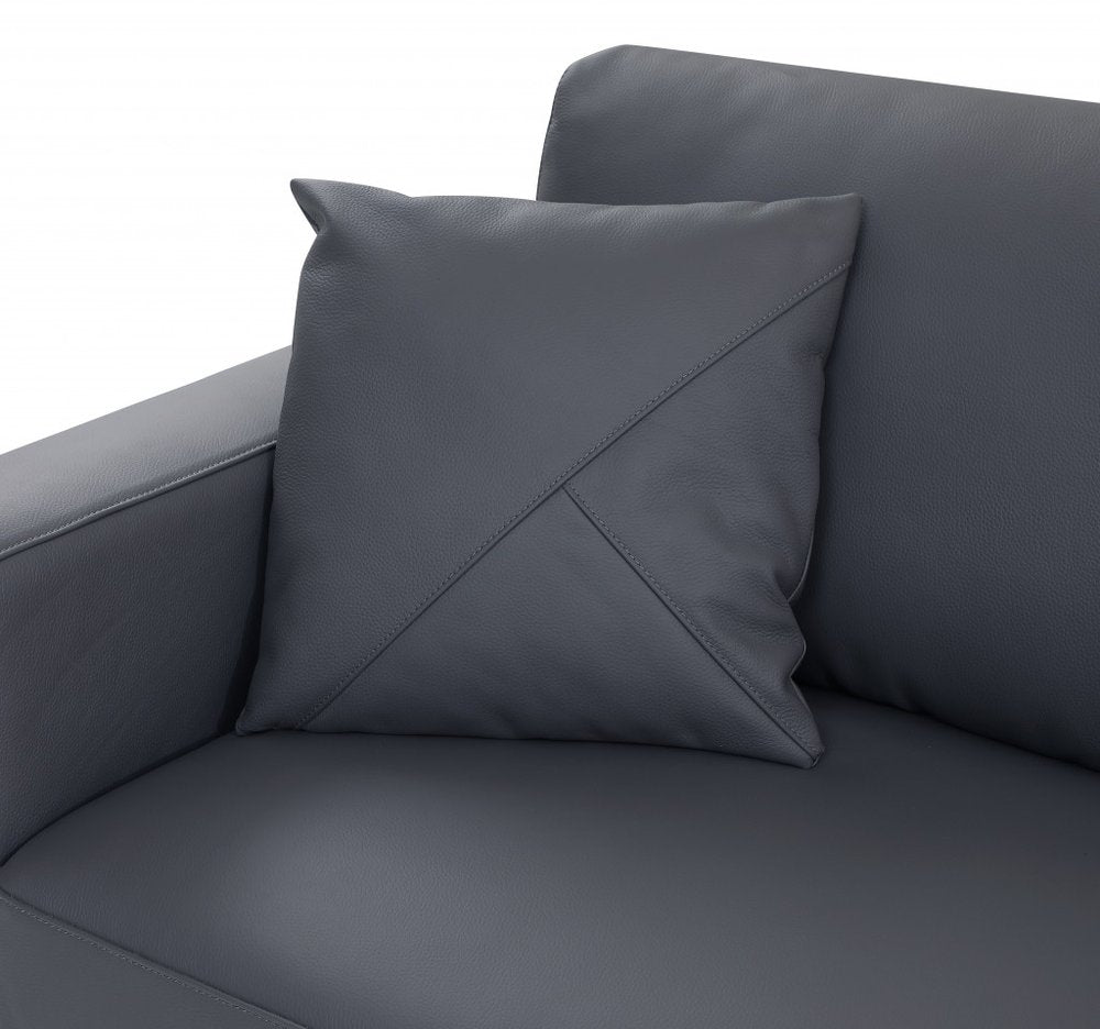 Dark Gray Italian Leather Modular L Shaped Two Piece Corner Sectional HomeRoots