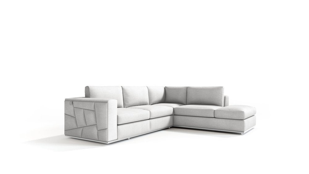 White Italian Leather Reclining L Shaped Two Piece Corner Sectional HomeRoots