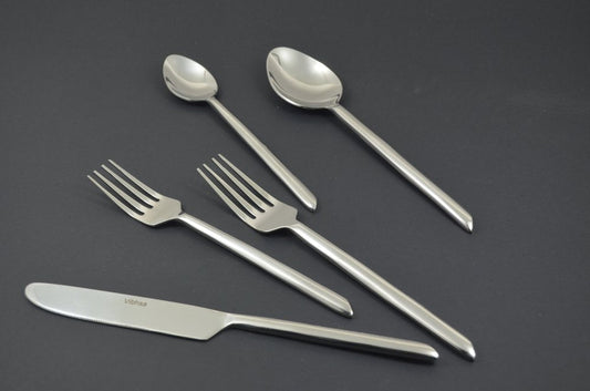Glossy Silver Stainless Steel Twenty Piece Hand Forged Flatware Set HomeRoots