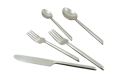 Glossy Silver Stainless Steel Twenty Piece Hand Forged Flatware Set HomeRoots