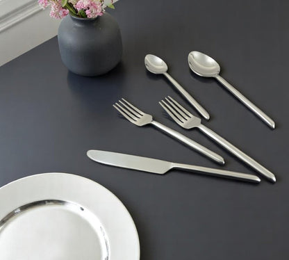 Glossy Silver Stainless Steel Twenty Piece Hand Forged Flatware Set HomeRoots