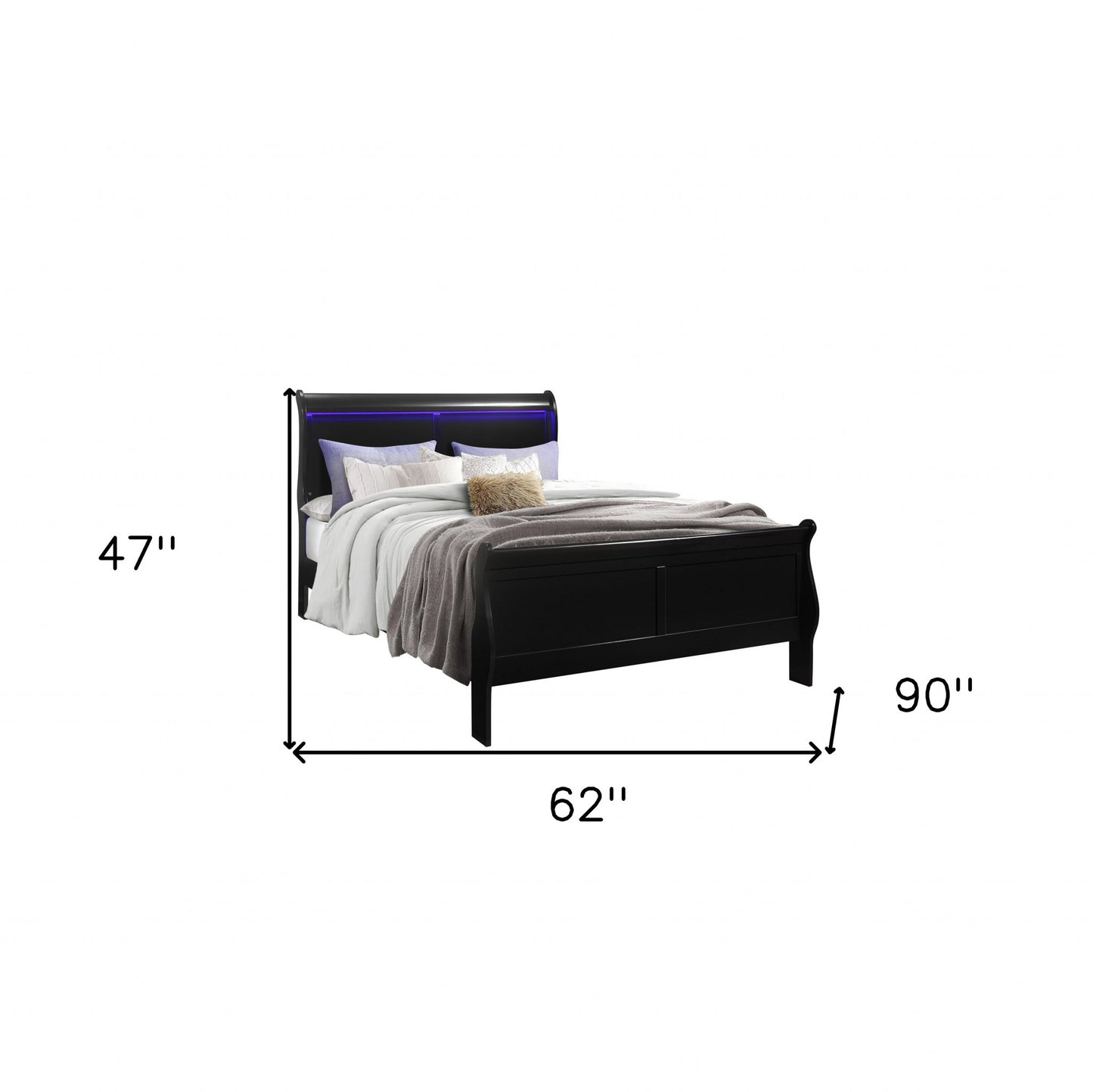 Solid Wood Standard Upholstered Bed