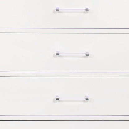 16" White Solid Wood Five Drawer Chest with LED Lighting