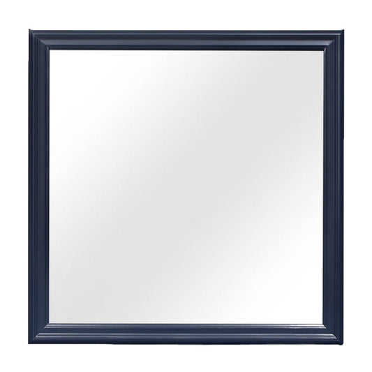 38" Blue Square Wood Framed Accent Mirror HomeRoots