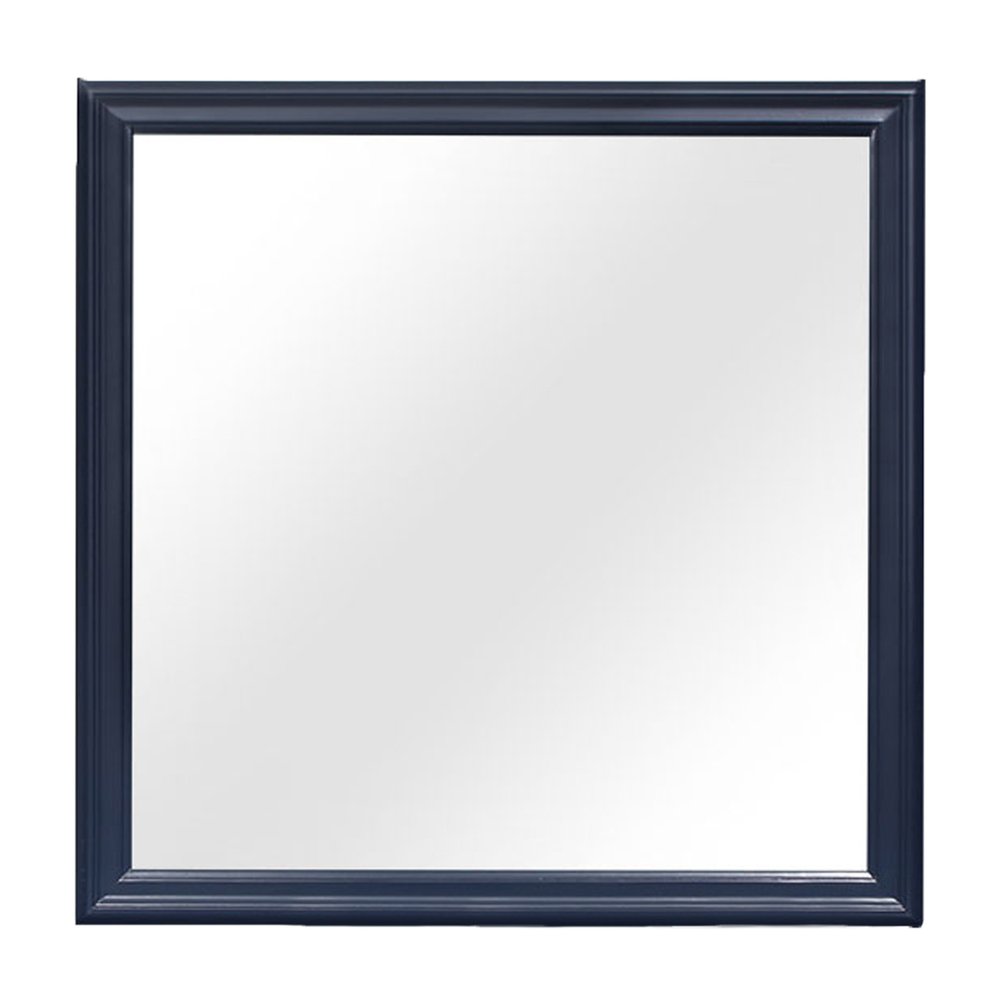 38" Blue Square Wood Framed Accent Mirror HomeRoots