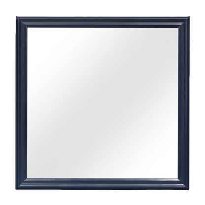 38" Blue Square Wood Framed Accent Mirror HomeRoots