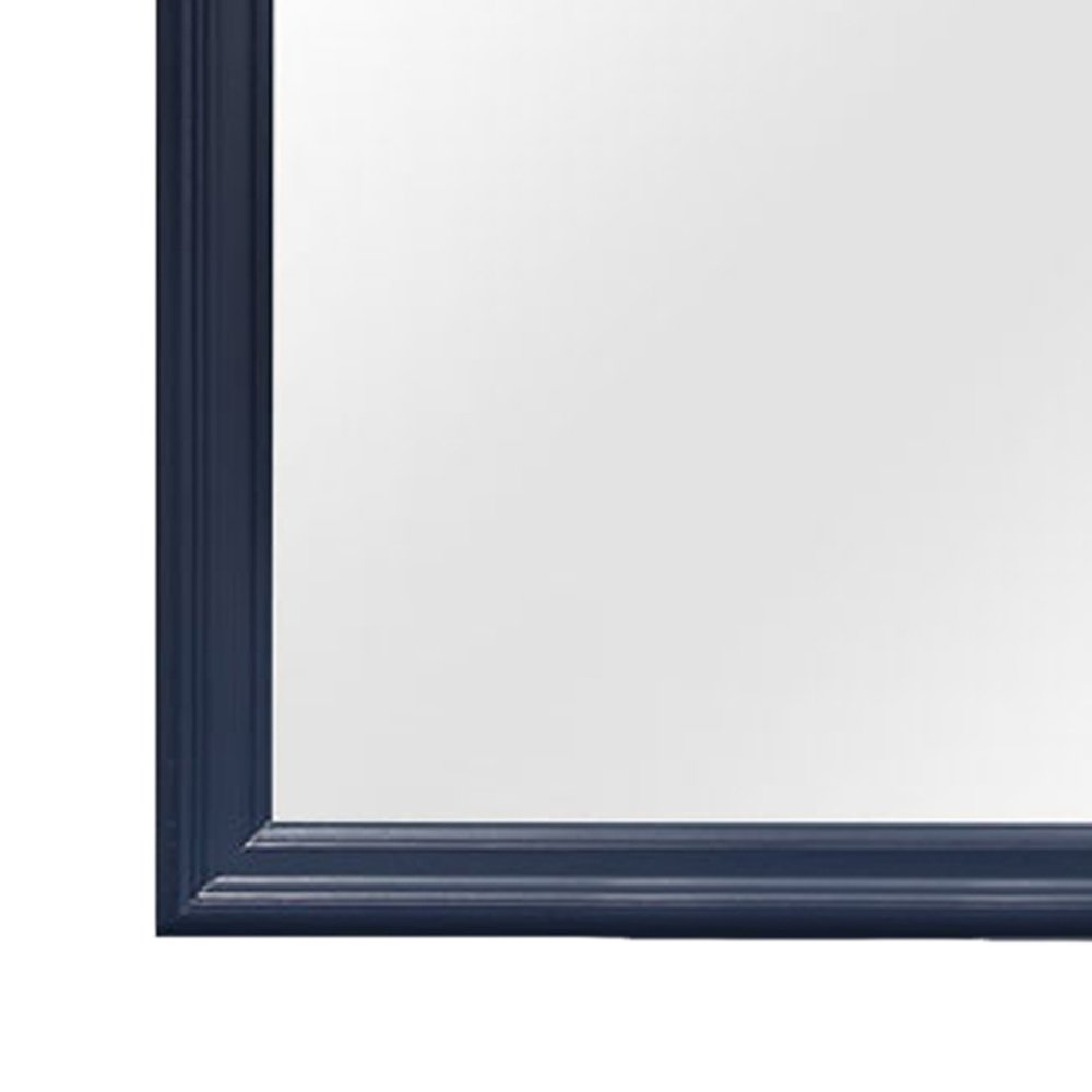 38" Blue Square Wood Framed Accent Mirror HomeRoots