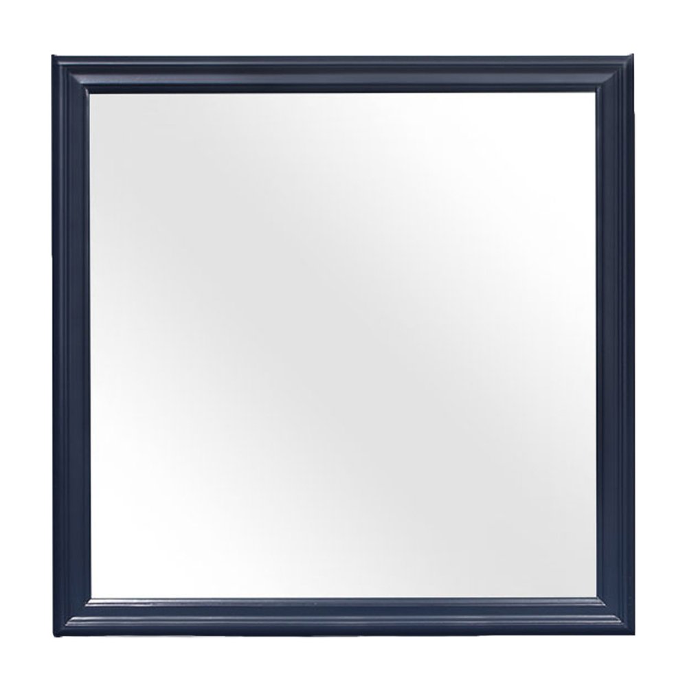 38" Blue Square Wood Framed Accent Mirror HomeRoots