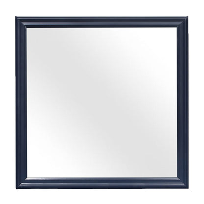 38" Blue Square Wood Framed Accent Mirror HomeRoots