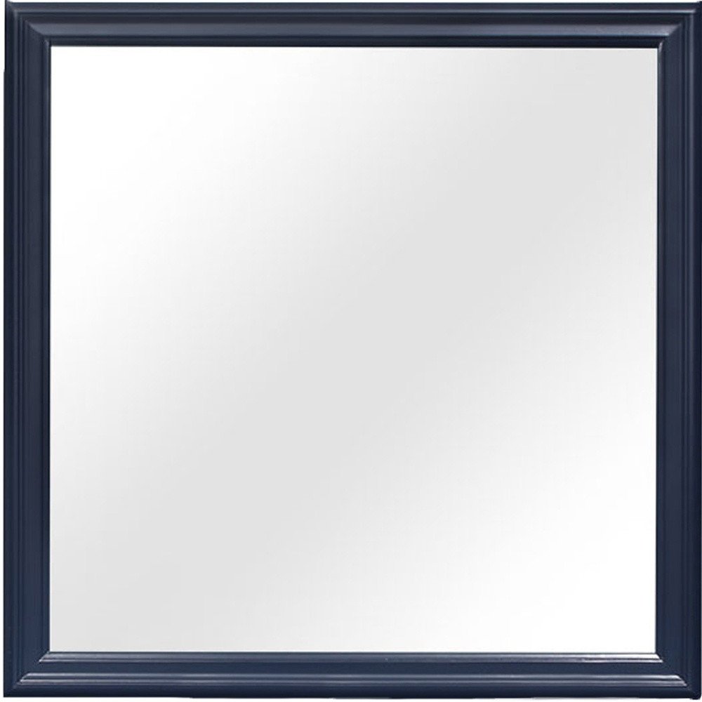 38" Blue Square Wood Framed Accent Mirror HomeRoots